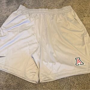 Nike Women's Athletic Basketball Shorts in Light Gray with Arizona 'A' Logo
